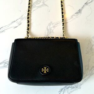 COPY - Tory Burch Black Emerson Shoulder-bag Black and Gold Chain Strap